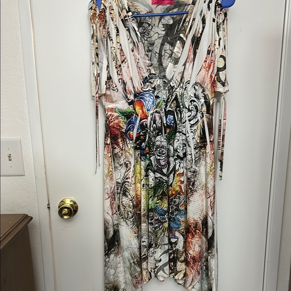 Multicolor Abstract Print Women's Dress